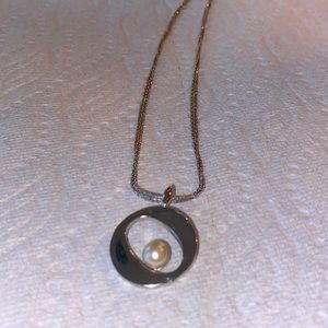 Majorica 8mm Pearl Circle Sterling Silver 17” Necklace